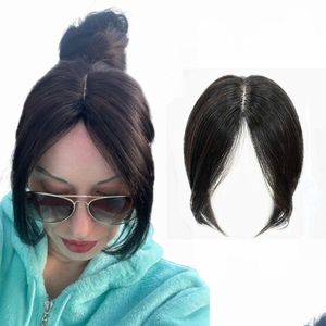 Bangs Clip In Natural Human Hair Fringe Pieces Middle Part Brazilian Extension Topper For Women Loss 10Inch Non-Remy Drop Delivery Pro Dhlep