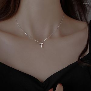 Catene Vintage Argento Colore Gioielli in acciaio inossidabile Collana con ciondolo croce per le donne Crocifisso Cristianesimo Gesù Catena clavicola 2023