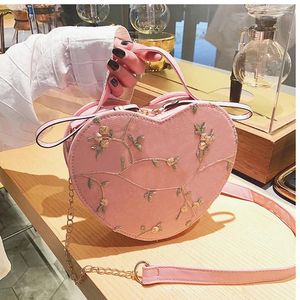 Shoulder Bags Women's Peach Heart Transparent Bag 2023Lace Fashion Korean Creative Crossbody Small Women Leather Handbags Jelly Purse