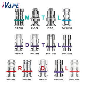 VOOPOO PnP Coil Head PnP-VM1/2/3/4(TR1)/5/6 PnP-R1/2 PnP-TW15/20/30 PnP-DW60(TM1)/80(TM2) Mesh/Regular Replacement Coils for VOOPOO Drag/Argus/Vinci Series Devices 5Pcs/pack