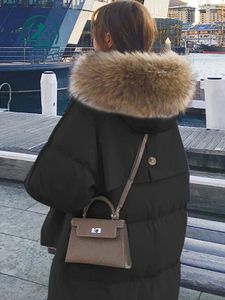 Jaqueta feminina para baixo jaqueta 2023 na moda coreana inverno manga comprida topo solto roupas femininas casaco com capuz casual cor sólida parka 231127