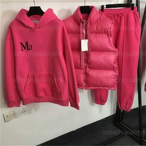 Designer agasalho sweatsuits para mulheres conjuntos para roupas femininas outono quente conjunto de algodão com capuz colete calças três peças conjunto mulher roupas
