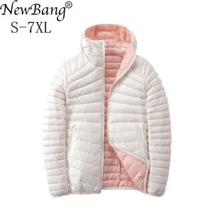 Cappotti Newbang 6xl 7xl Down Jackets Women Ultra Light Down Giacca Donne Feather Jackets Double Side Reversible Lightweight Warm Coats