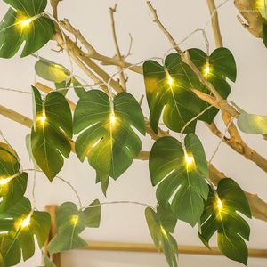 Stringhe Led String Lights A batteria Foglia artificiale Fata Luce Hawaii Ghirlanda Natale Matrimonio all'aperto Patry Decor 3M 6M