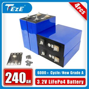 4PCS Nowe 3,2 V 240AH LifePo4 Bateria baterii Iron Fosforan Solar Cell 12V 24 V 240AH Klasa A LifePo4 Bezpłatnie