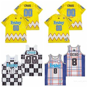 Film Basketball Movie 00 Craig Jones Friday Jerseys 8 Debo 1995 Retro HipHop University For Sport Fans Breathable Pure Cotton Retire Team Shirt Pullover Summer High