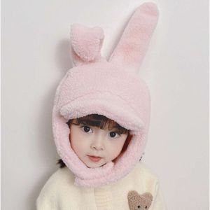 Ins crianças chapéus de pele sintética crianças corte orelhas de coelho chapéus de lã inverno meninos meninas quente orelha muff gorro a9349