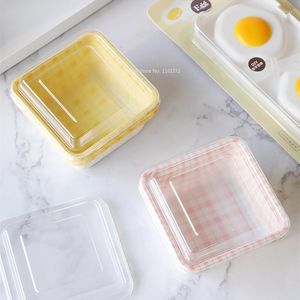 Geschenkverpackung Vintage Plaid Cake Box Korean Style Handbemalt Ins Cream Lunch Picknick Macaron Bento Multicolor