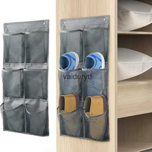 Storage Bags Shoe Rack Thickened Elastic Borders Bag Folded 6 Pockets Space-saving Door Hanging Bedroom Supplyvaiduryd