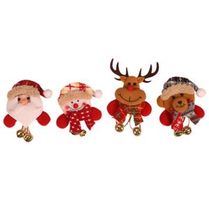 Ljus upp julbroschstift Santa med Jingle Bell -dekorationer för Woman Kids Xmas Party Favors Gifts Bag Charms XBJK21113944145