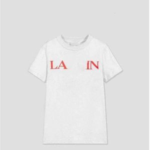 24SS Designer Lanvins T Shirt T-shirt di marca di moda Primavera ed estate da uomo in cotone stampato Manica corta Coppia Mezza manica Allentato Rosso 2024