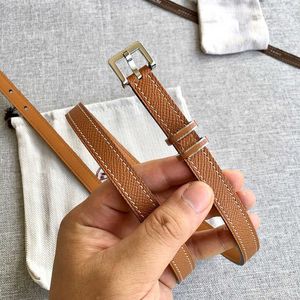 Top Designer Belt Fashion Classic Square Needle Buckle Women Dress Coat Decorative Thin Waist Lead Layer Cowhide High-quality With Gift Box