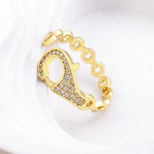 Cluster Rings AIBEF Gold Color Hollow Lock Open Copper Adjustable Chain For Women Jewlery 2023