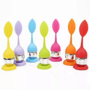 silikon te infuser blad silikon infuser med matkvalitet gör tepåse filter kreativt rostfritt stål te -silar FY2527