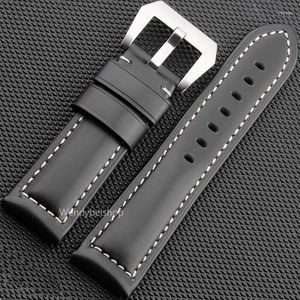 Watch Bands 22 24 26mm Est Men Women Black Brown Real Leather Handmade Thick Wrist Band Strap Belt