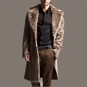 Men's Jackets Mens Vintage Faux Fur Teddy Coat Autumn Winter Casual Fashion Long Jacket Thick Warm Outwear Oversize Male