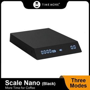 Household Scales TIMEMORE Store Black Mirror Nano Espresso Coffee Kitchen Scale Weighing Panel With Time USB Light Mini Digital Give the mat 230427
