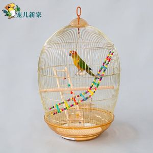 Nests Deluxe gabbia per pappagalli rotonda gabbia per pappagalli dorata elettrolitica gabbia per uccelli vivi per famiglie di uccelli vivi grande spazio