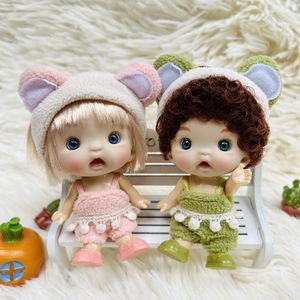 Dolls Mini 112 Doll Cute Surprise Face Boy Girl OB11 Doll Blue Green Eyeballs con vestiti 10CM Dolls Toys Regalo per ragazze 230427