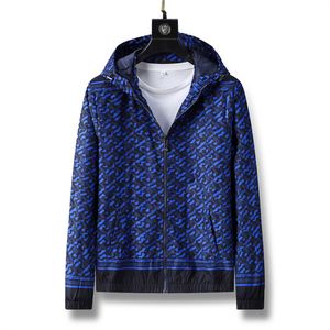 Męska kurtka designerska jesienna warstwowa obręcz Windbreaker Fashion V-Neck Bluie