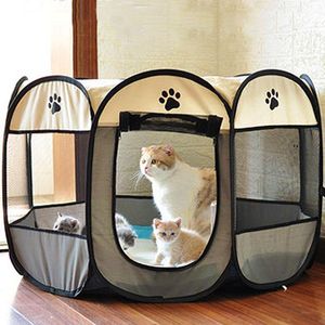 Mats Portable Outdoor Kennels Fences Pet Tält Hus för stora små hundar Fällbara inomhus Playpen Puppy Cat Pet Pet Cage Delivery Room