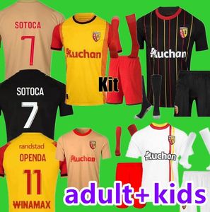 23 24 MAILLOT RCレンズサッカージャージーキッドキットセントフットボールシャツDEフットホームアウェイトレーニング2023 2024 KAKUTA SOTOCA OPENDA MEDINA FOFANA ENFANTSアダルトキッズキット