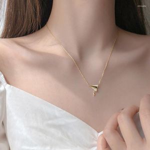 Ketten Papierflugzeug Zirkonia Schlüsselbeinkette Gold Silber Farbe Halskette Für Frauen Mädchen Mode Bling Einfachen Schmuck SN2347