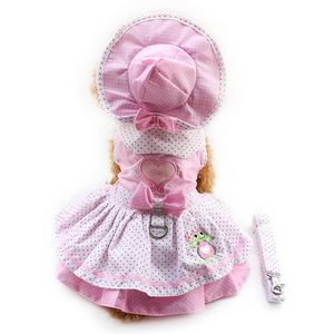 Apparel Dog Dresses Pink Princess Dress for Dogs 6071054 husdjurskläder (klänning + hat + trosor + koppel = 1set