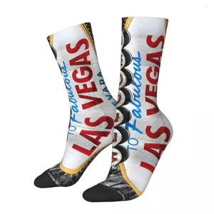 Men's Socks Happy Funny Compression Welcome To Fabulous Las Vegas Retro Harajuku Gamble Hip Hop Novelty Pattern Crew Crazy Sock