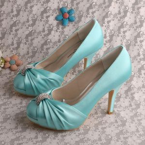 Scarpe eleganti Liquidazione Tacco personalizzato Piattaforma di classe Matrimonio per donna Tacchi verde menta