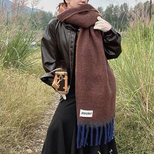 Scarves Thickened Warm Tassel Scarf Winter Men Luxury Mix Color Soft Gradient Scarves Women Autumn Couple Long Shawl Outdoor 231127