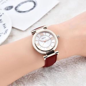 Wristwatches wokai yüksek kaliteli moda gündelik kadınlar taze stil basit kemer kuvars kız öğrencileri su geçirmez aydınlık retro saat izle