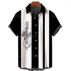 Camisas casuais masculinas listras pretas e brancas de impressão de camisa de impressão tendência de rua curta camisetas de manga tops moda confortável unissex