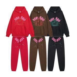 Trendy męskie dresy męskie SP5DE Bluzy Bluza Piosenkarka 55555 List Web Web Letter Velvet Hooded Sweter Men's and Women's High Street Sports Set