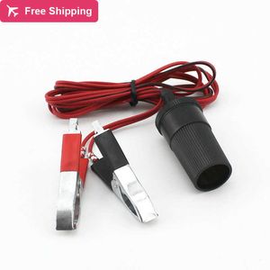 12V 15A Car Battery Terminal Clamp Clip Cigarette Lighter Power Socket Adaptor Female Batteries Socket Plug Car Accessories