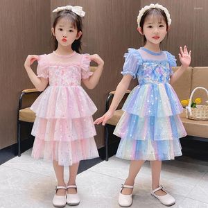 Mädchen Kleider Kinder Sommer Prinzessin Rock Kurzarm Mädchen Kuchen Frühling Herbst Baby Kleid Hohe Qualität Geburtstag Geschenk 2023