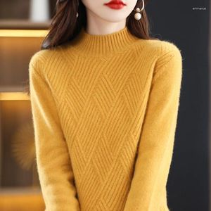 Maglioni da donna autunno e inverno La canottiera lavorata a maglia pullover caldo versatile maglione spesso maniche lunghe