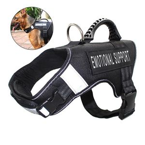 Harnesses FML Pet Harness Reflective Adjustable Service Dog Harnesses Large Dog Vest Nylon Training Walking Dog Collar with Plastic Handle