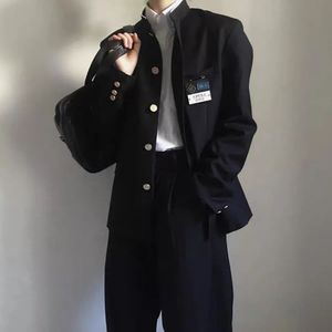 Men's Suits Blazers Japanese College Uniform Jacket Standup Collar Suit Top Spring Summer Wind Trend Men Coat School 230427