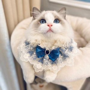 Leads Lace Pet Scarf Cute Adjustment Belt Pet Neckerchief Pet Grooming Accessories Pet Bibs Puppy Cat Neck Scarf Pet Collar Pet Towel