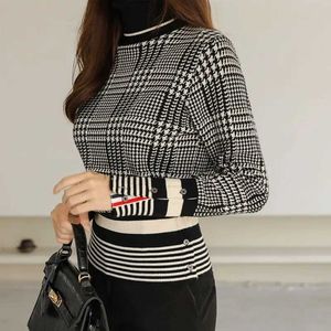 Kvinnors tröjor Y2K stickade koreanska modesvattare för kvinnor 2023 Autumn Winter Pullover Tops Kawaii Womens Clothing Knit Long Sleeve Clothes Zln231127