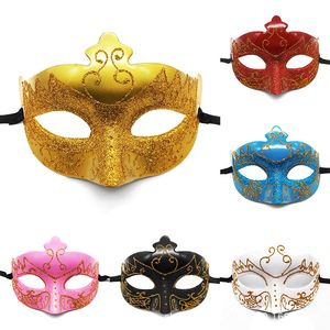 Färgmålning Venetian Half Face Men Kvinnor Masqueradadulter Costume Party Masks Halloween Christmas Prom Supplies BH8030