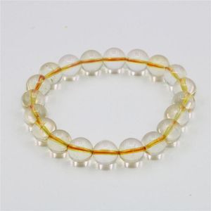 Strand 10mm Round Natural Yellow Crystal Jades Bracciale Jaspers Calcedonio Stone Women Girl Regali Gioielli fatti a mano fai da te Design