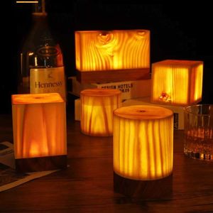 Nattlampor LED -logg genomskinlig nattljus sovrum sovrum kreativ prydnad USB uppladdningsbar bordslampa födelsedag julklapp yq231127