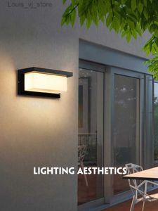 Nattlampor Vattentät IP65 Motion Sensor Light Wall Light LED Outdoor Lights AC85-265V Porch Lights Balcony Garden Lights Outdoor Wall Lamp YQ231127