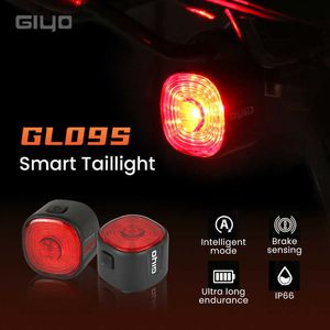 Bike Lights GIYO Bicycle Rear Light Mini LED 6 Modes Waterproof USB Rechargeable Cycling Safety Lamp Bike Light Taillight Bike Accessories P230427