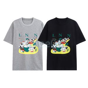 T-shirt da uomo alla moda Cartoon Anime Elephant Letter Stampa T-shirt estiva traspirante a maniche corte T-shirt casual