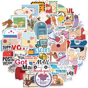 50 Stück Cartoon-Postmann-Graffiti-Aufkleber für Skateboard, Gitarre, Auto, Kühlschrank, Helm, iPad, Fahrrad, Telefon, Motorrad, PS4, Notebook, PVC, DIY-Aufkleber
