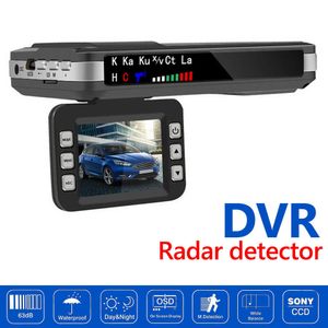 Другая электроника 2 в 1 CAR DVR Камера приборная панель CAM CAM Английский российский голосовой детектор x K CT LA Flow Radar Detector 1080p Video Recorder Auto J230427