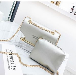 Evening Bags 2023 Ladies Transparent Bag PVC Jelly Small Shoulder Party Pearl Crossbody Lipstick